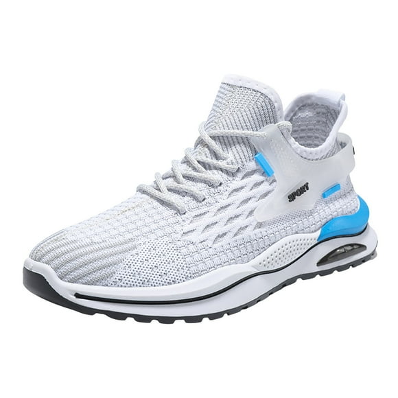 Fsqjgq High Top Sneakers Mens Running Shoes Mesh Lace Up Basketball Shoe Breathable Workout Sneaker Gym