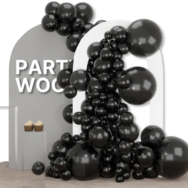 PartyWoo Globos Negros 155 piezas Kit para Arco 46 30 25 13 cm