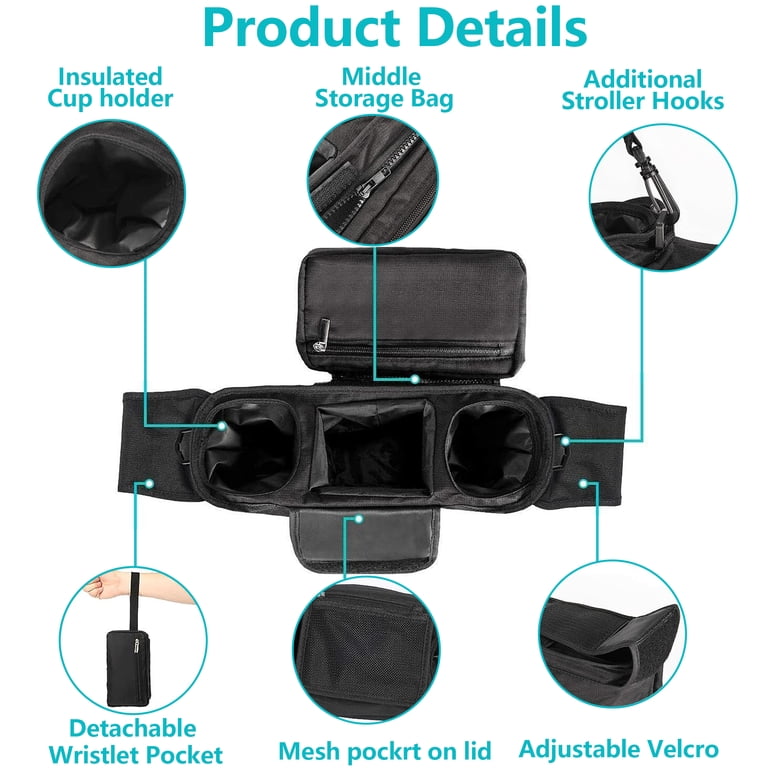 BUSATIA Universal Stroller Organizer with Detachable Bag photo 2