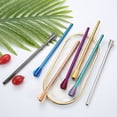 thumbnail image 4 of 4pcs Stainless Steel Straws Creative Stirrer Reusable Drinking Straw for Frozen Drinks Cocktail (Colorful), 4 of 9