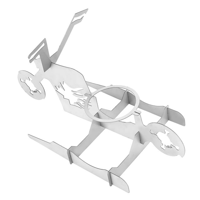 Stainless Steel Chicken Stand Removable Portable MotorcycleShape BBQ Roaster Stand for Party(Skull Shape )