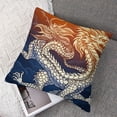 thumbnail image 7 of Ullo0ord Chinese Style Pillowcase, Dragon Theme Double-Sided Printed Pillowcase Home Decoration Cushion Cover for Sofa Car Furniture Garden Patio Bed 12x12in, 7 of 7