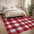thumbnail image 3 of ODIKA 8'x10' Washable Area Rug Non-Shedding, Easy Care, Farmhouse Gingham Grid Striped Christma Plaid Checkered Checked Playful for King Size Bedroom Under Bed, Master Suite, 3 of 7