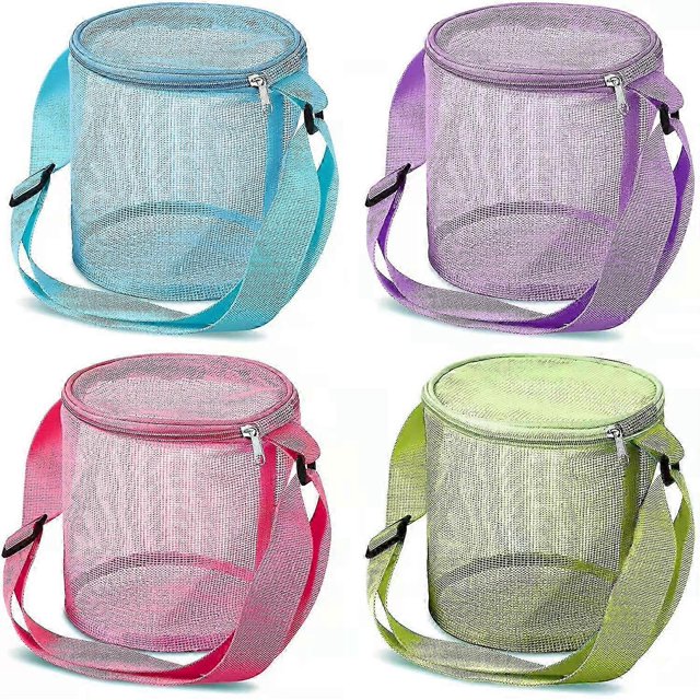 Pool Floats For Kids 3-10 4pcs Collection Bag Sea Bag Children's Pick Up Collection Bag Beach Toys Mesh