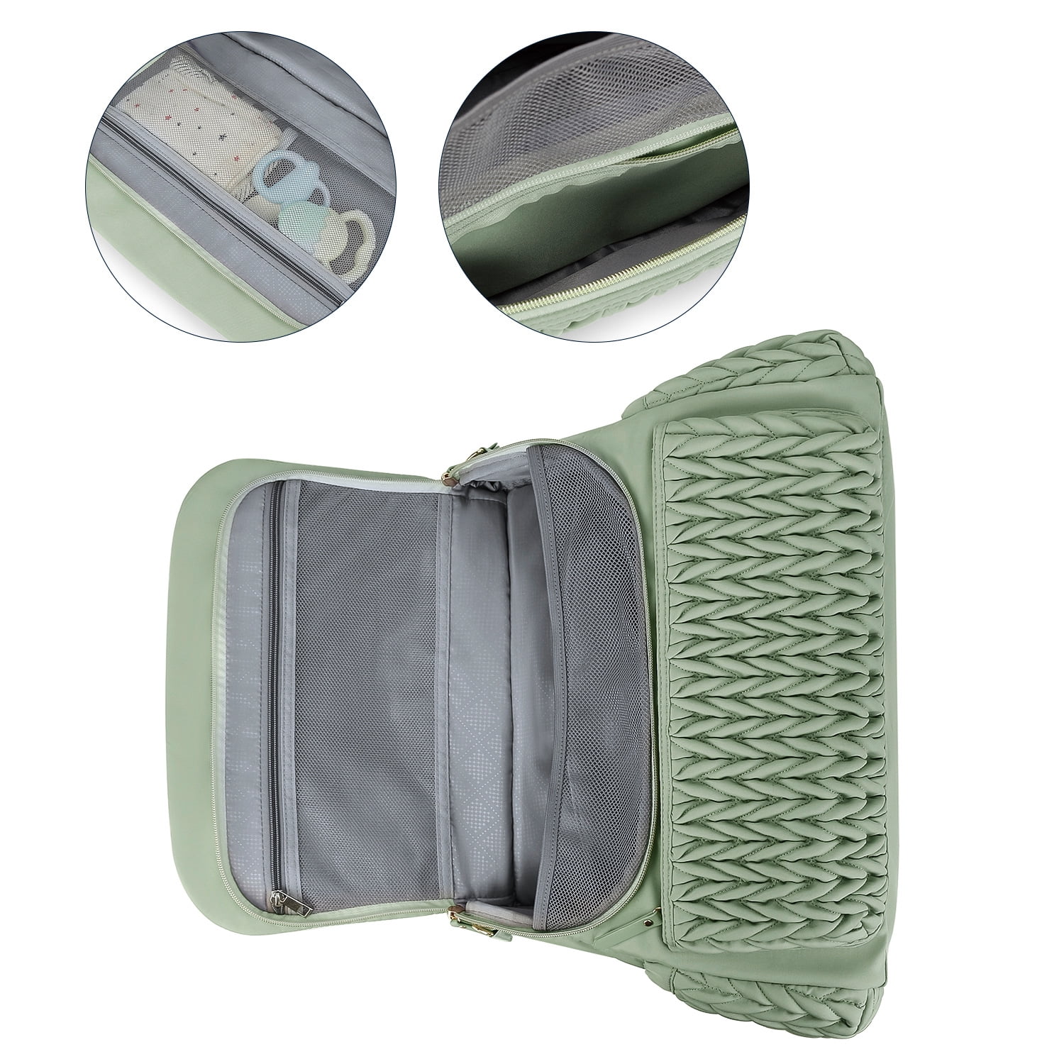 Sunyuer Convertible Diaper Bag Backpack, Waterproof Stylish Nappy Changing Bag, Travel Mummy Bag with Changing Pad & Shoulder Strap