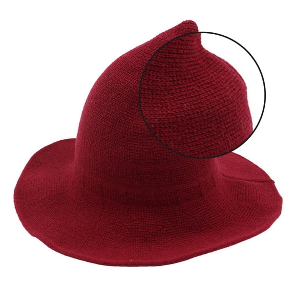 Sombrero de Lana de Oveja Jumpingount Puntiagudo Vino Rojo 56-58 cm