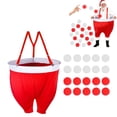 thumbnail image 1 of CY5O5ee Pantalon de Père Noël Jeux de Noël avec 10 Boules de Neige Rouges et 10 Boules de Neige Blanches Père Noël Pantalon Géant Jeu de Noël pour Adultes Fête Famille Cour Intérieur Extérieur, 1 of 7