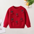 thumbnail image 2 of Gubotare Baby Girl Sweaters Infant Baby Girl Knit Sweater Solid Long Sleeve Pullover Tops Fall Winter Toddler Crewneck Sweatshirt 9 12 Months (Red,9-12 Months), 2 of 9