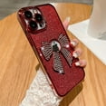 thumbnail image 2 of for iPhone 14 Case Women Cute Bowknot Glitter Rhinestone Bling Plating Bumper Luxury Women Girl Phone Case,Shine Diamond Case for iPhone 14 Protective Cover,Gradient Red, 2 of 7