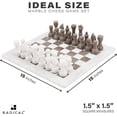 thumbnail image 4 of Radicaln Marble Chess Set 15" Inches Handmade White and Grey Oceanic Classic Family Board Games for Adults, Luxury Marble Chess Board & Chess Pieces for Gifts, 4 of 6