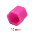 thumbnail image 3 of REGALWOVEN  20pcs 15mm Rubber Car Wheel Tire Tyre Nut Screw Cover Caps Hub Protector Pink, 3 of 3