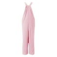 thumbnail image 4 of Baqcunre One Piece Jumpsuits For Women Women'S Sleeveless Wide Leg Bib Pants Bottons Jumpsuit Romper With Button Pockets Button Jumpsuit Womens Sweatpants Womens Pants Pink XL, 4 of 4