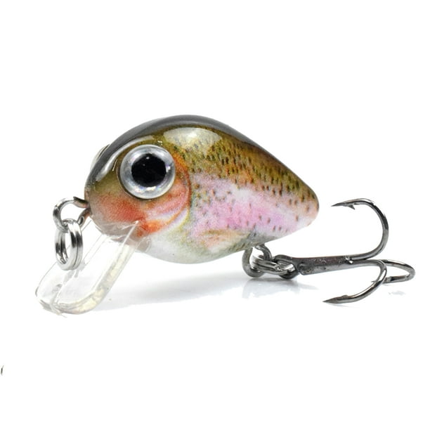 1.1 in / 0.06 oz Sinking Fishing Lures Hard Body Lures with Treble Hook  Life-Like Swimbait Fishing Bait 3D Eyes Artificial Baits Crankbait Fishing  Tackle 