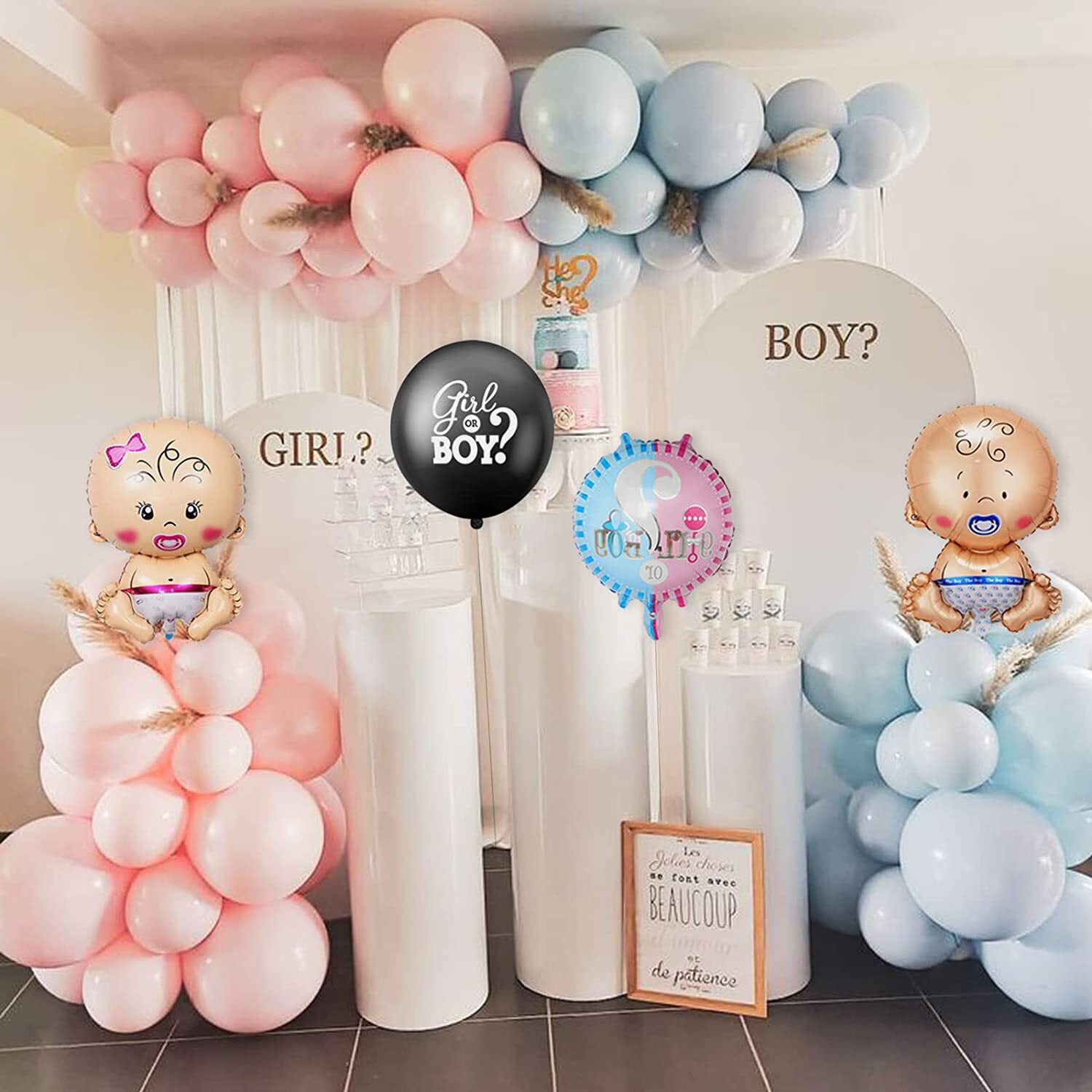 Gender Party Balloons for Baby, Decoration by Gender Reveal, Gender Balloon  for Boy or Girl, Newborn Revelation Party, Baby Shower Balloons, Baby  Shower Decorations 