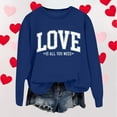thumbnail image 2 of Valentine Sweatshirts for Women Cute Candy Couple Love Heart Print Long Sleeve Crewneck Shirts Casual Valentines Gift Loose Fit Tee Tops, 2 of 3