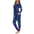thumbnail image 2 of Renewold Women's Sleepwear Long Sleeve Top and Pants Pajama Set Lightweigth Thin Loungewear Cancer Print Pajamas Size 2XL, 2 of 5