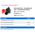thumbnail image 2 of Idle Control Valve - Compatible with 2000 - 2004 Mitsubishi Montero 2001 2002 2003, 2 of 3