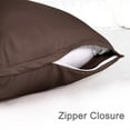 thumbnail image 2 of PiccoCasa 2 Pcs Body Pillowcases with Zipper Satin Long Pillowcover, Queen Brown, 2 of 8