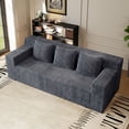 thumbnail image 3 of Muumblus 71" Boneless Sofa with Square Arms, Living Room Upholstered Deep Seat Couch with Pocket, Dark Gray Corduroy, 3 of 8