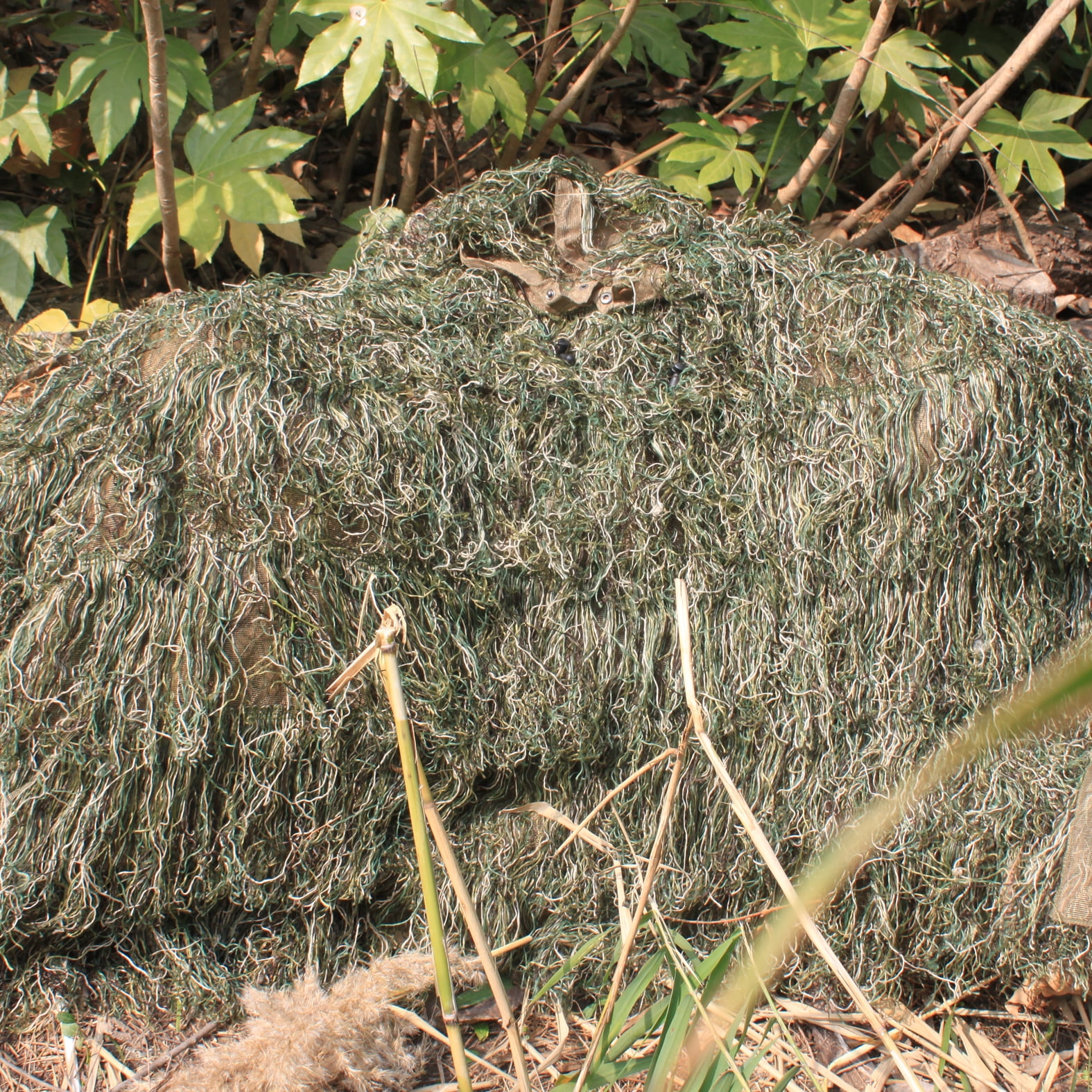 AUSCAMOTEK Ghillie Suit Poncho for Hunting Bird Watch Gilly Camouflage Cloak Green