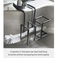thumbnail image 4 of Yamazaki Home  Faucet-Hanging Sponge and Brush Holder, Steel, Holds 1.1 lbs - L 6.89 x W 5.51 x H  5.12 inches Black, 4 of 7