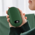 thumbnail image 4 of Billuyoard Calentador de manos de invierno de 5200mah, calentador de pantalla Digital LCD recargable por USB del tesoro, banco de energía móvil eléctrico Suministros térmicos Verde Billuyoard HA071666-01, 4 of 6