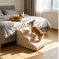 thumbnail image 6 of Dog Stairs for Small Dogs and Cats,Non-Slip 3 Step Pet Ramp for Couch,Khaki | High-Density Foam Support with a Gentle 3-Step Design for Easy, Comfortable Access to Couches and Sofas 14''H, 6 of 6