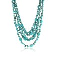 thumbnail image 1 of Gem Stone King 20 Inch Stunning 3 Strands Green Simulated Turquoise Necklace with Toggle Clasp, 1 of 4