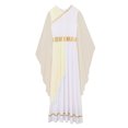 thumbnail image 5 of inlzdz Womens Halloween Greek God Fancy Dress Sleeveless Chiffon Toga Tunic Champagne XXL, 5 of 7