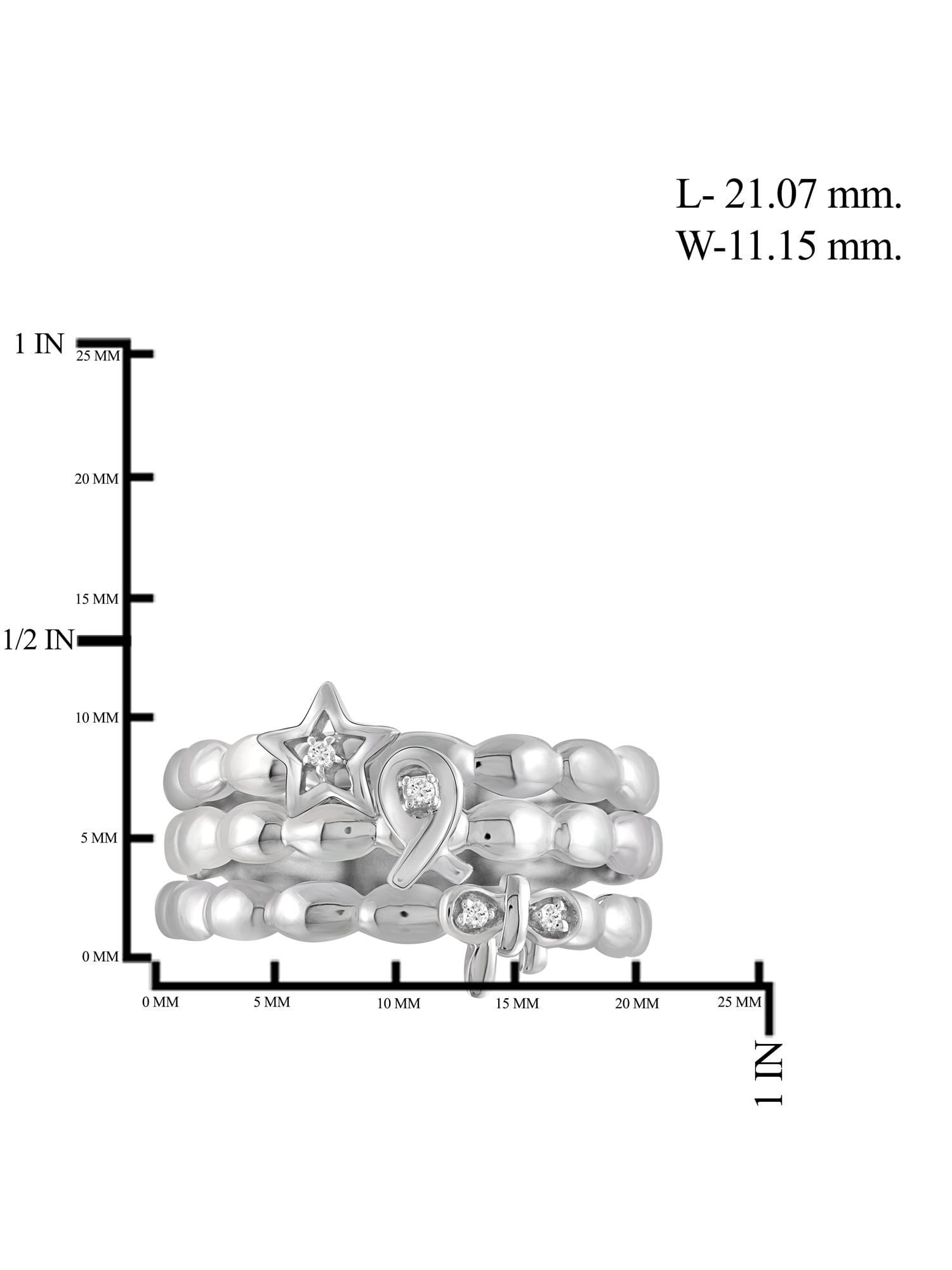 JewelersClub Stackable Diamond Rings for Women – Accent White Diamond Ring Jewelry– 0.925 Sterling Silver Stackable Bands for Women –– Stackable Ring Set by JewelersClub