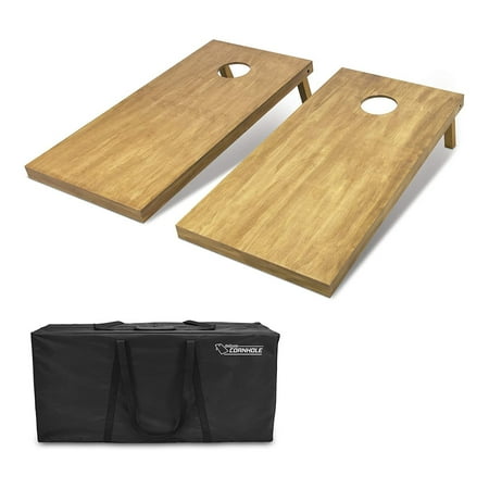 GoSports Cornhole Regulation Size Lawn Outdoor Backyard Lawn Game, Light Brown