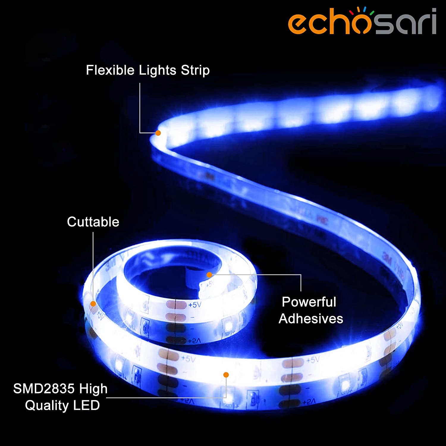 self adhesive led strip lights battery powered