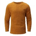 thumbnail image 6 of fartey Mens Sherpa Sweater Crew Neck Solid Fleece Top Long Sleeve Casual Fall and Winter Warm Pullover Sweater, 6 of 8