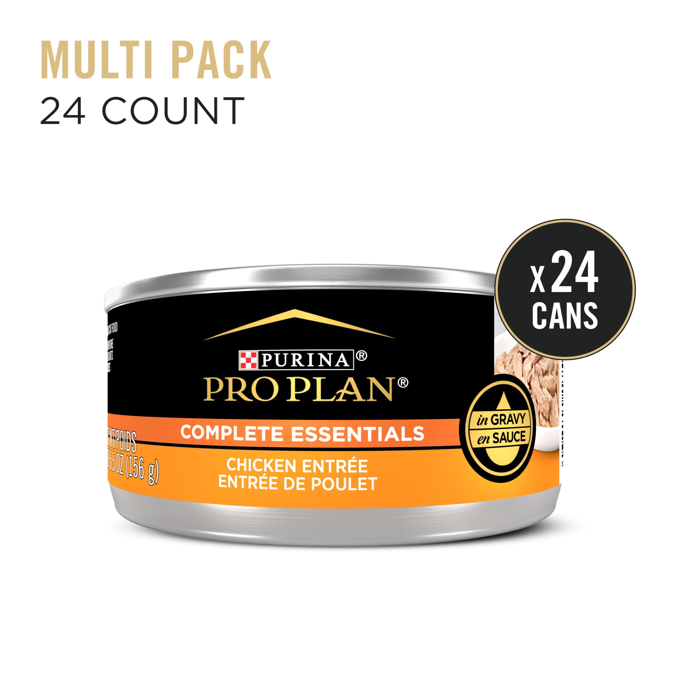 Purina Pro Plan Complete Essentials, Chicken, Wet Cat Food, 5.5 oz Cans, 24 Pack