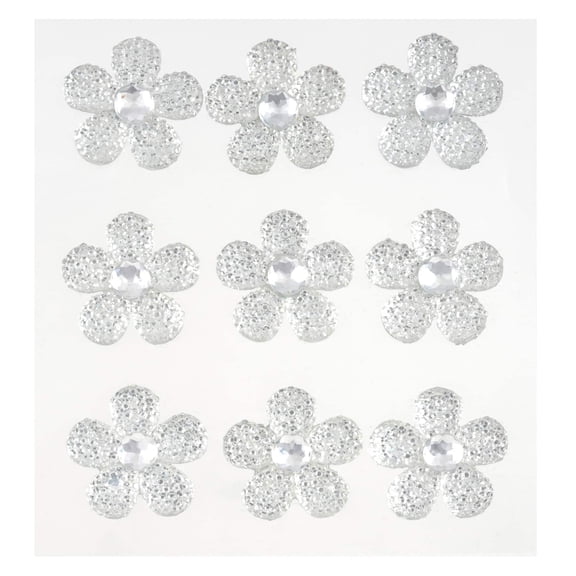 Recollections Clear Sugar Stone Flower Stickers, 12 Packs: 9 ct. (108 total)