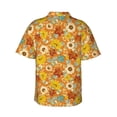 thumbnail image 3 of Balery Daisy maple fall Print Men's Hawaiian Shirts Short Sleeve Beach Shirt Relaxed Fit Vacation Button Down Shirts-Large, 3 of 9