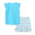 thumbnail image 5 of WIBACKER 2-7T Kids Baby Girls Summer Outfit 100% Cotton Short Sleeve Top and Shorts Clothing Set - Whale, 5 of 7