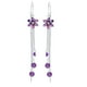thumbnail image 2 of Pendientes de borla con flor morada en plata de ley 925 | Elegantes pendientes colgantes para mujer | Joyas modernas y versátiles, 2 of 5