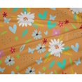 thumbnail image 4 of oneOone Tissu Polyester Lycra Jaune Moutarde Feuilles et Fleurs Matière de Robe Tissu Imprimé Tissu au Mètre 56 Pouces de Large, 4 of 4
