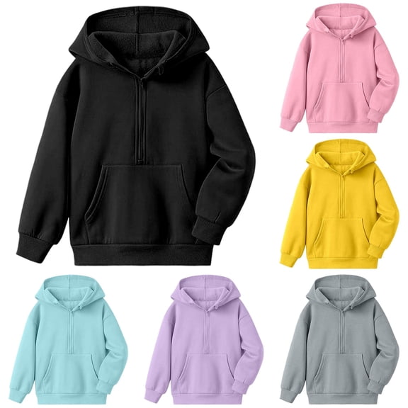 Vividxx Hoodies For Girls Zip Up Hooded Sweatshirt Long Sleeve Pullover Casual Outerwear Soft Kids Athletic Jacket For School Daily Wear Comfortable Comfortable 9-10 Years