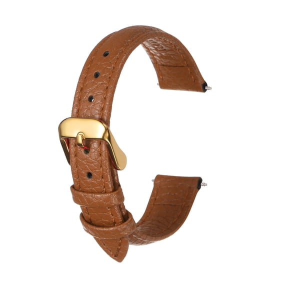 Uxcell Leather Watch Band 16mm Vintage Textured Padded Leather Watch Strap Quick Release Replacement Wristband with Stainless Steel Pin Buckle for Men and Women, Brown