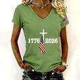 thumbnail image 2 of Summer Tops for Women 250Th Anniversary Print V Neck T Shirt 250Th Anniversary Tshirt Patriotic Tee on Sale, 2 of 4