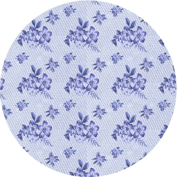 Ahgly Company Machine Washable Indoor Round Transitional Lavender Blue Area Rugs, 4' Round