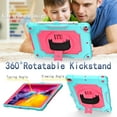 thumbnail image 4 of iPad 10.2-inch 2020/2019 Case with Soft Screen Protector, Dteck 3 in 1 Hybrid Rugged Shockproof Kickstand Case with 360 Rotating Hand Strap, Shoulder Strap for iPad 8th Gen/iPad 7th Gen, Mint/Rose, 4 of 6