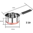 thumbnail image 2 of Stainless Steel Copper Bottom Sauce Pan, Flat Base Sauce Pan, Tea Pan, Milk Pan, Tapeli Patila, Sauce Pot Cookware with Handle (1000 ml), 2 of 4
