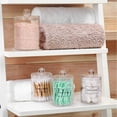 thumbnail image 4 of Vruelia oz Plastic Cotton Swab Ball Pad Holder, Qtip Jar Clear Makeup Organizer, Bathroom Containers Dispenser 3 Pack, 4 of 8