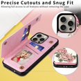 thumbnail image 3 of Feishell Case for iPhone 16 Pro Max Floral Pattern Wallet Case for Women Girls with Card Holder & Kickstand, PU Leather Shockproof Flip Cover with RFID Blocking Magnetic Clasp Phone Case - Three Roses, 3 of 7