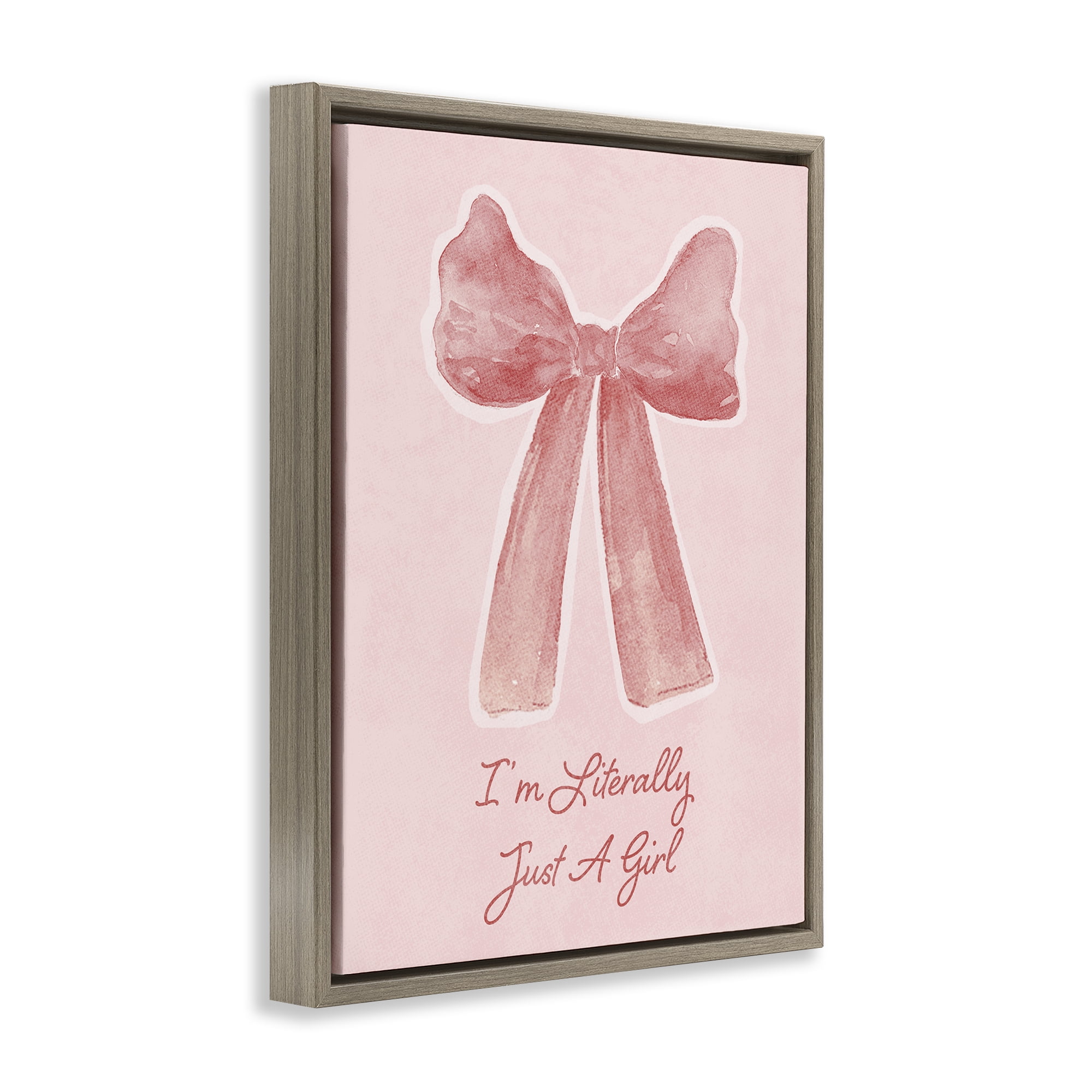 Stupell Industries Literally Just A Girl Brown Framed Floater Canvas Wall Art, design by Lucille Price