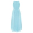 thumbnail image 3 of iEFiEL Girls Rhinestone Accent Wedding Bridesmaid Pageant Birthday Party Dress Sky Blue 4, 3 of 6