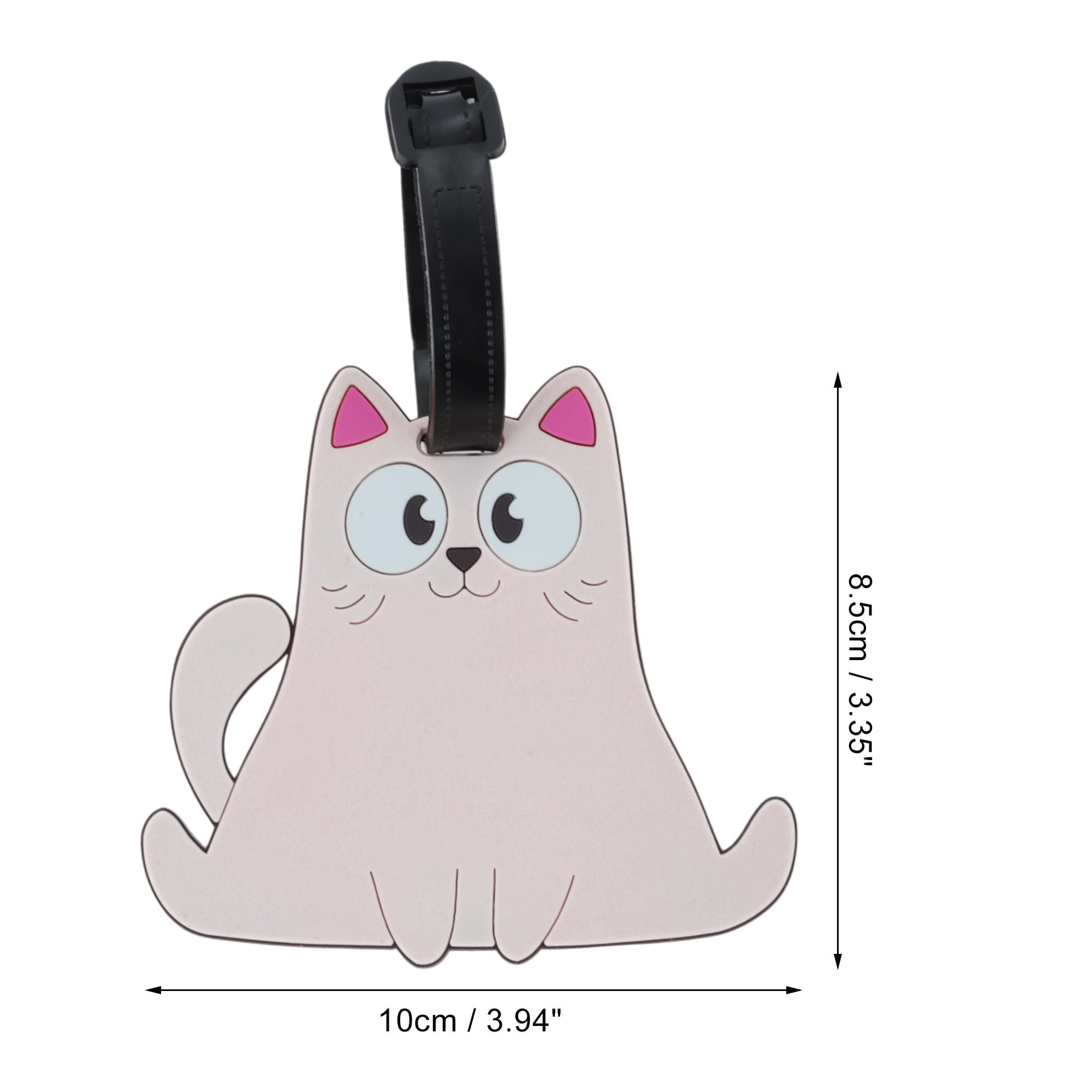 Unique Bargains 1 Pc Stylish Durable Smiling Cat Luggage Tag for Travelling Light Pink